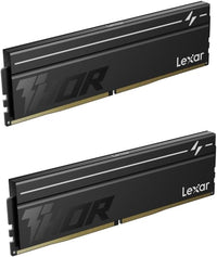 Lexar THOR DDR5 32GB (2x16GB) 6000MHz CL38 Desktop Memory Kit – Black – AMD EXPO & Intel XMP 3.0 – RGB Heatsink