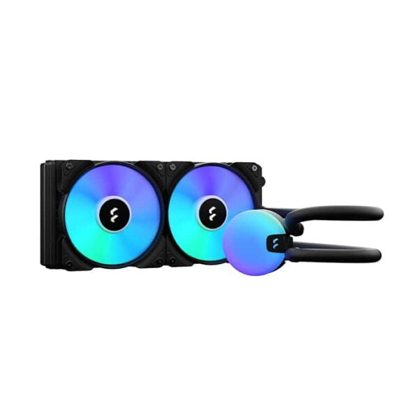 Fractal Design Lumen S24 V2 RGB 240mm Liquid CPU Cooler, 2x Aspect 12 RGB PWM Fans, 400mm Tube, 90° Intervals, Pre-Applied Thermal Paste, 6 ARGB LEDs, Support LGA 1700/AM5, Black