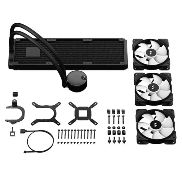 Fractal Design Lumen S36 V2 RGB 360mm AIO CPU Liquid Cooler, LGA 1700 Support, Copper Cold Plate, Aluminium Fins & Radiator, Six ARGB LEDs, 3x 12 RGB PWM Fans, Support LGA 1700/AM5, Black