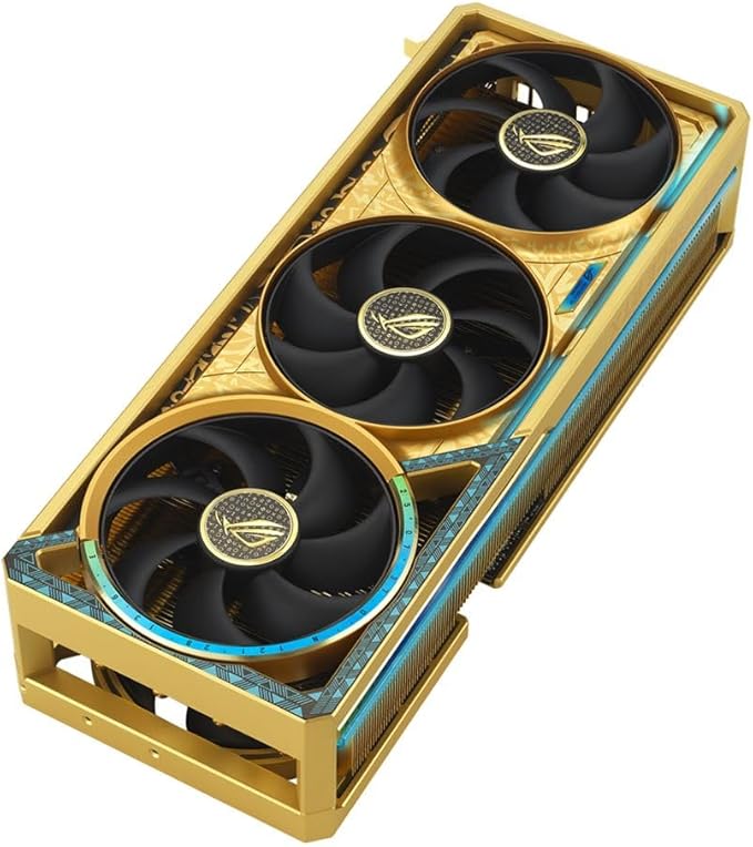 ASUS ROG Astral GeForce RTX™ 5080 Dhahab CORE OC Edition 16GB GDDR7 Gaming Graphics Card (PCIe 5.0, DLSS 4, 2x HDMI 2.1b, 3x DisplayPort 2.1b, 3.8-Slot, Quad Fan, Vapor Chamber, ARGB)