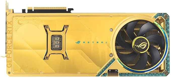 ASUS ROG Astral GeForce RTX™ 5080 Dhahab CORE OC Edition 16GB GDDR7 Gaming Graphics Card (PCIe 5.0, DLSS 4, 2x HDMI 2.1b, 3x DisplayPort 2.1b, 3.8-Slot, Quad Fan, Vapor Chamber, ARGB)