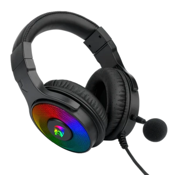 Redragon H350 Pandora RGB Wired Gaming Headset, Dynamic RGB Backlight - Stereo Surround-Sound - 50MM Drivers - Detachable Microphone