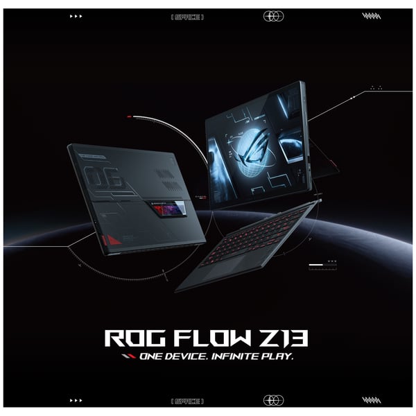 ASUS ROG Flow Z13 (2022) Gaming Laptop – 12th Gen / Intel Core i9-12900H / 13.4inch WQUXGA / 16GB RAM / 1TB SSD / 4GB NVIDIA GeForce RTX 3050 Ti Graphics / Windows 11 Home / English & Arabic Keyboard / Black / Middle East Version –