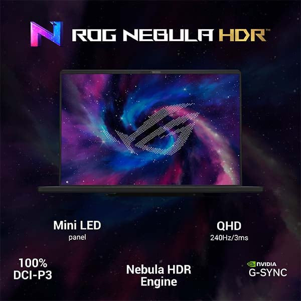 ROG Zephyrus M16 GU604VY-NM061W (Off Black) Gaming Laptop, i9-13900H 32GB 2TB SSD, NV RTX4090,16GB VRAM, WIN11 HOME,16.0 inch QHD+16:10 (2560 x 1600) 240Hz, FHD Webcam, Backlit-RGB-Eng-Arb-KB