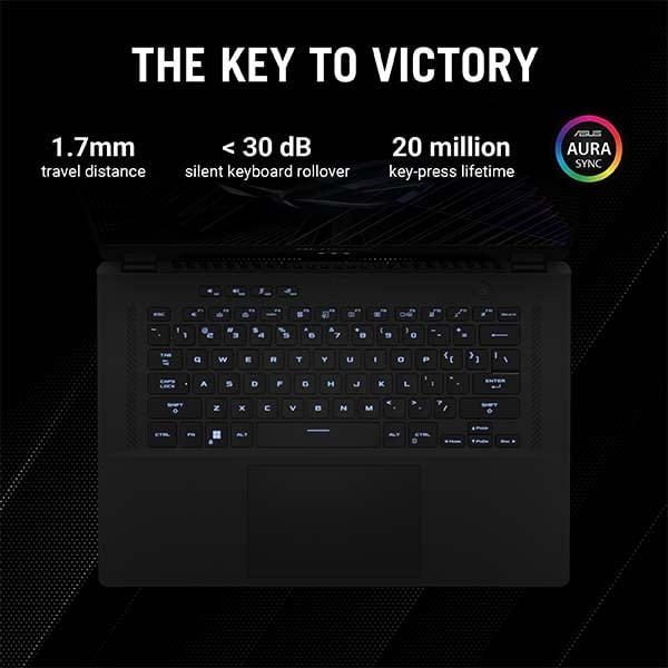 ROG Zephyrus M16 GU604VY-NM061W (Off Black) Gaming Laptop, i9-13900H 32GB 2TB SSD, NV RTX4090,16GB VRAM, WIN11 HOME,16.0 inch QHD+16:10 (2560 x 1600) 240Hz, FHD Webcam, Backlit-RGB-Eng-Arb-KB