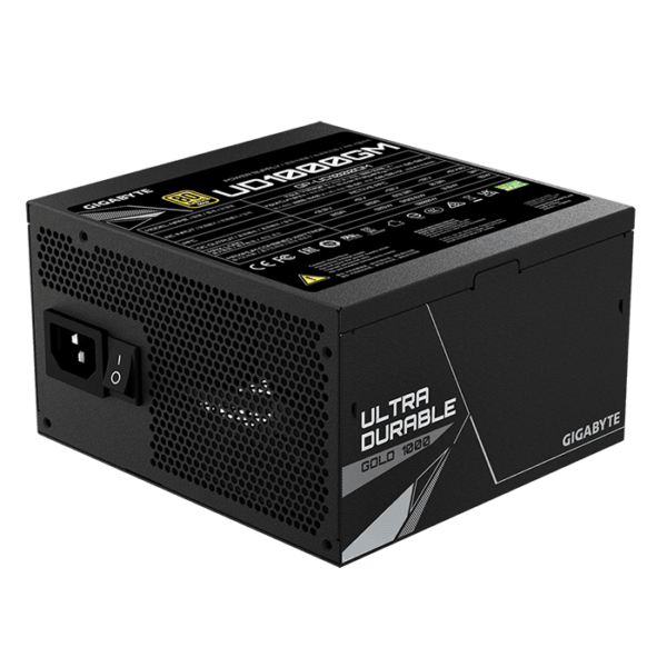 GIGABYTE UD1000GM PG5 1000W Fully Modular PSU, 80 PLUS Gold Certified, 120mm Smart Hydraulic Bearing (Hyb) Fan, Active PFC, Main Japanese Capacitors, Support PCIe Gen 5.0 GPU, Black