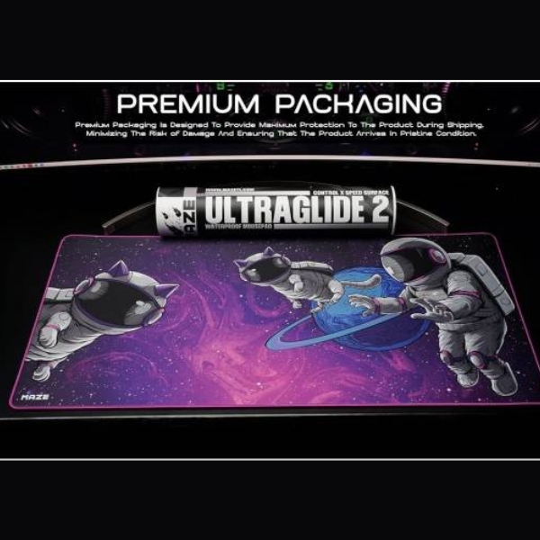 Maze 2XL Extended Mouse Pad/Mat, 36'' x 18'' x 0.2'' Dimension, 5mm Thick, Ultraglide 2, Waterproof, Anti-Fray, Anti-Slip, Smooth Surface for Maximum Control and Speed, Astro Paw-PP | SD-RTM5-XR4L