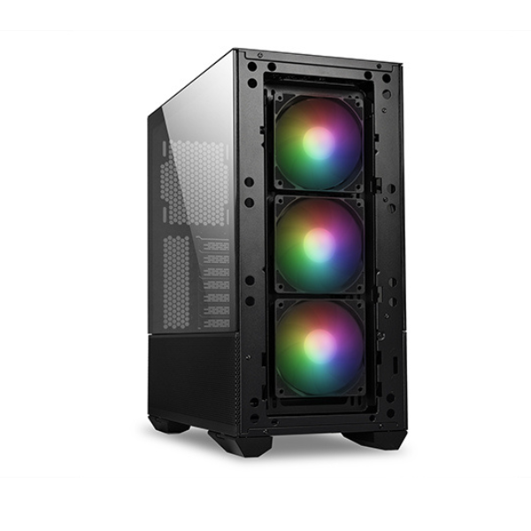 Lian Li LANCOOL II MESH RGB Black, ATX Glass Case, 3x included 1 20mm 3 PIN 1300 RPM ARGB fans