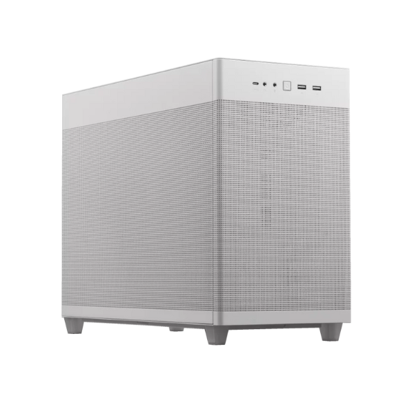 The ASUS Prime AP201 is a stylish 33-liter MicroATX case with tool-free side panels and a quasi-filter mesh, with support for 360 mm coolers, graphics cards up to 338 mm long, and standard ATX PSUs, White