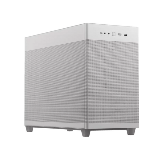 The ASUS Prime AP201 is a stylish 33-liter MicroATX case with tool-free side panels and a quasi-filter mesh, with support for 360 mm coolers, graphics cards up to 338 mm long, and standard ATX PSUs, White