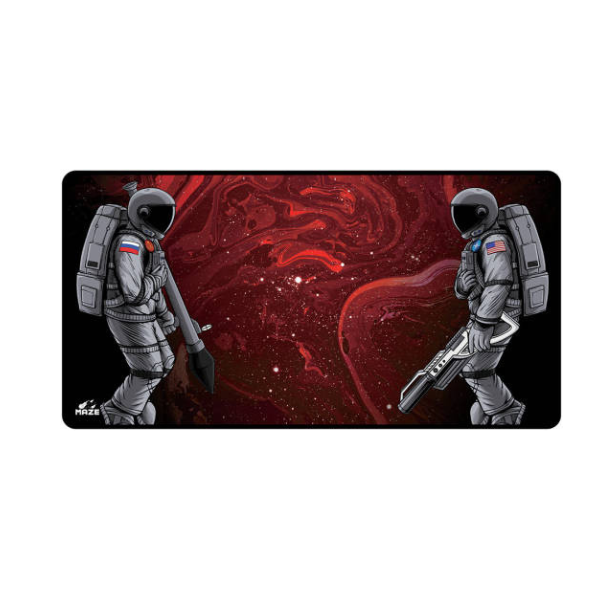 Maze 2XL Extended Mouse Pad/Mat, 36'' x 18'' x 0.2'' Dimension, 5mm Thick, Ultraglide 2, Waterproof, Anti-Fray, Anti-Slip, Smooth Surface for Maximum Control and Speed, Astro War | X7-L4BT-II7C
