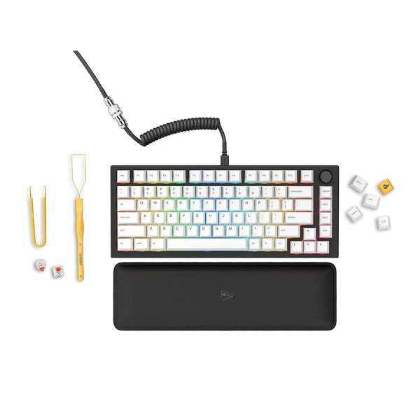 Glorious GMMK PRO 75% Pre-built- Black Slate GMMK Pro – Liner Switch – GPBT Keycaps- Coil-Wriest Rest- Key Puller- Switch Puller