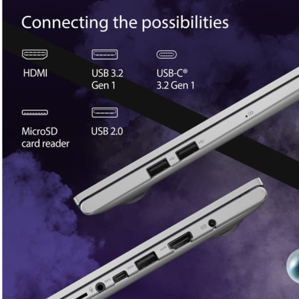 ASUS VivoBook 15 OLED (2020) Laptop – 11th Gen / Intel Core i5-1135G7 / 15.6inch FHD OLED / 8GB RAM / 512GB SSD / 2GB NVIDIA GeForce MX350 Graphics / Windows 11 Home / English & Arabic Keyboard / Silver / Middle East Versio