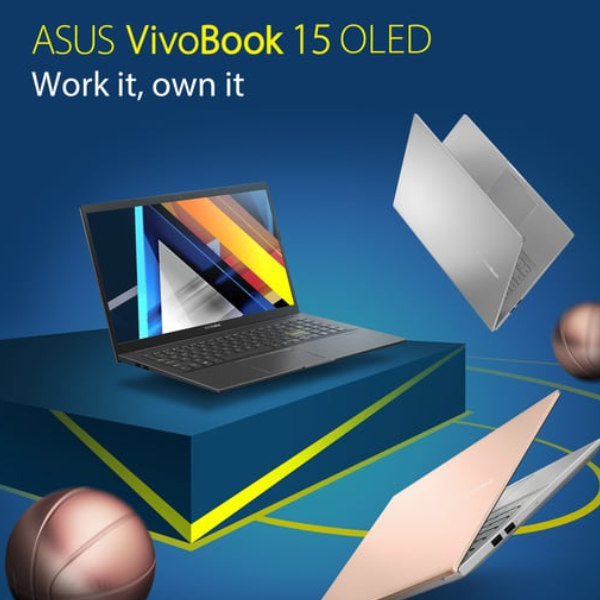 ASUS VivoBook 15 OLED (2020) Laptop – 11th Gen / Intel Core i5-1135G7 / 15.6inch FHD OLED / 8GB RAM / 512GB SSD / 2GB NVIDIA GeForce MX350 Graphics / Windows 11 Home / English & Arabic Keyboard / Silver / Middle East Versio