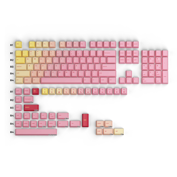 Glorious GPBT Keycaps - Pink Grapefruit - Forge