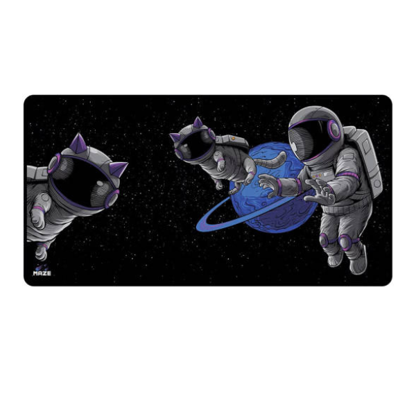 Maze 3XL Extended Mouse Pad/Mat, 48" x 24" x 0.2" Dimension, 5mm Thick, Ultraglide 2, Waterproof, Anti-Fray, Anti-Slip, Smooth Surface for Maximum Control and Speed, Astro Paw-B | QJ-E2A0-BH8D