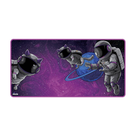 Maze 3XL Extended Mouse Pad/Mat, 48" x 24" x 0.2" Dimension, 5mm Thick, Ultraglide 2, Waterproof, Anti-Fray, Anti-Slip, Smooth Surface for Maximum Control and Speed, Astro Paw-PP | 4L-EFVY-5DOR