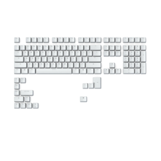 Glorious GMMK ABS Doubleshot V2 USA Base Kit Mechanical Keycaps-(123 Keys)White