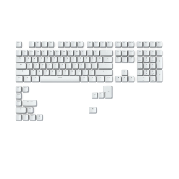 Glorious GMMK ABS Doubleshot V2 USA Base Kit Mechanical Keycaps-(123 Keys)White