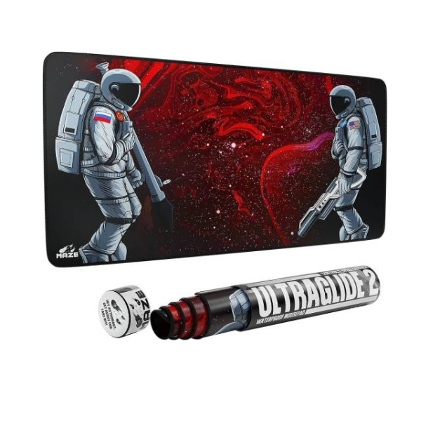 Maze 3XL Extended Mouse Pad/Mat, 48" x 24" x 0.2" Dimension, 5mm Thick, Ultraglide 2, Waterproof, Anti-Fray, Anti-Slip, Smooth Surface for Maximum Control and Speed, Astro War | UI-XIC9-2K9C