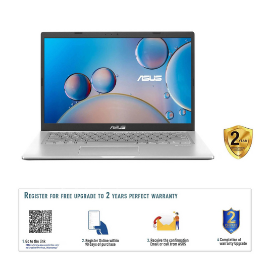 ASUS X515EA-BQ2835W | Intel Core i3 1115G4 3.0GHZ, 4GB RAM, 256GB SSD, Intel IRIS Graphics, 15.6" FHD, Win11 Home, Eng-Arab K/B, Silver + ASUS Backpack, Mouse