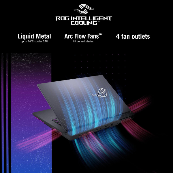 ASUS ROG STRIX G513RM-HQ017W | AMD Ryzen R9 6900HX 3.30Ghz, 16GB RAM, 1TB SSD, 15.6" WQHD 165Hz, 6GB NVIDIA GeForce RTX 3060, Wireless, Bluetooth, Windows 11 Home, Eng-Arabic Keyboard, Grey Color, 2 Years ASUS Warranty.