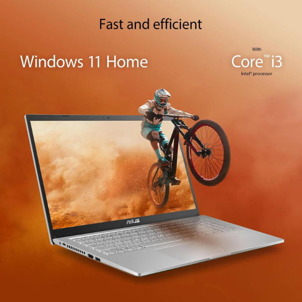 ASUS X515EA-BQ2835W | Intel Core i3 1115G4 3.0GHZ, 4GB RAM, 256GB SSD, Intel IRIS Graphics, 15.6" FHD, Win11 Home, Eng-Arab K/B, Silver + ASUS Backpack, Mouse