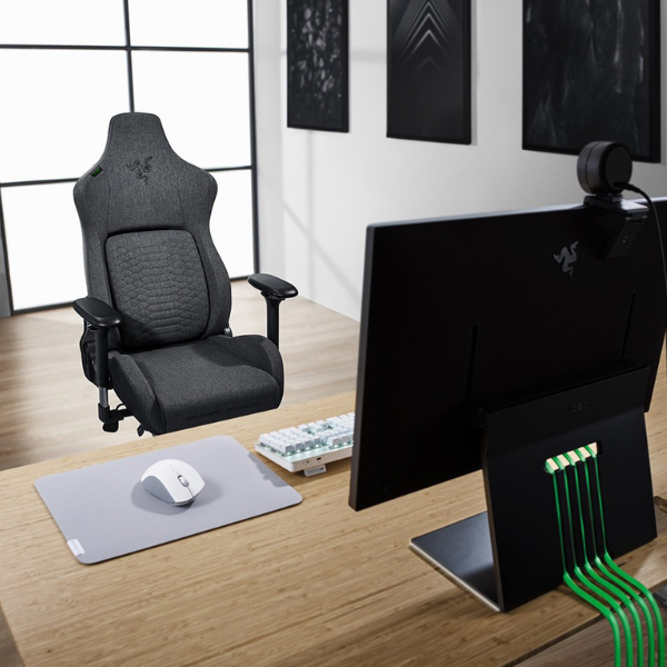Razer Iskur - Dark Gray Fabric Gaming Chair with Built-in Lumbar Support
