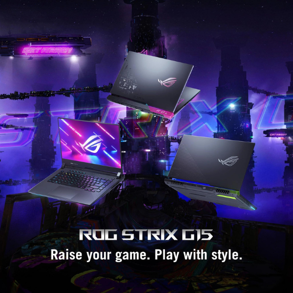 ASUS ROG STRIX G513RM-HQ017W | AMD Ryzen R9 6900HX 3.30Ghz, 16GB RAM, 1TB SSD, 15.6" WQHD 165Hz, 6GB NVIDIA GeForce RTX 3060, Wireless, Bluetooth, Windows 11 Home, Eng-Arabic Keyboard, Grey Color, 2 Years ASUS Warranty.