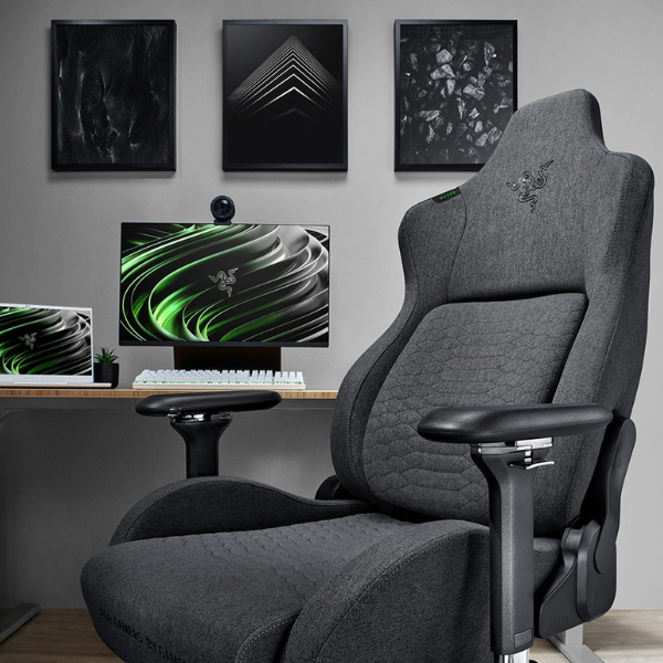 Razer Iskur - Dark Gray Fabric - XL Gaming Chair with Built-in Lumbar Support
