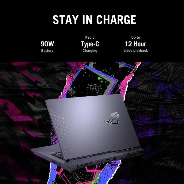 ASUS ROG STRIX G513RM-HQ017W | AMD Ryzen R9 6900HX 3.30Ghz, 16GB RAM, 1TB SSD, 15.6" WQHD 165Hz, 6GB NVIDIA GeForce RTX 3060, Wireless, Bluetooth, Windows 11 Home, Eng-Arabic Keyboard, Grey Color, 2 Years ASUS Warranty.