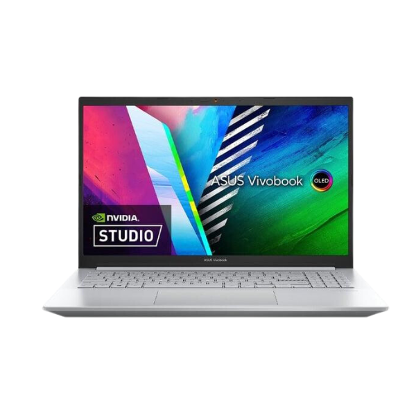 ASUS VIVOBOOK M3500QC-OLED1R5W | Ryzen R5 5600H, 8GB, 512GB SSD, 15.6" OLED FHD, 4GB NIVIDIA RTX 3050 Graphics, Win11 Home, Eng-Arab K/B, Silver
