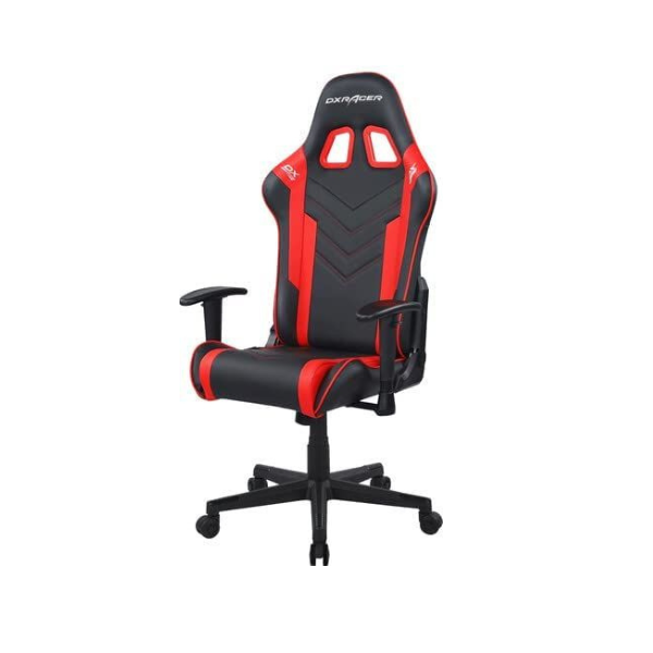 DXRacer Prince Series P132 Gaming Chair, 1D Armrests with Soft Surface, Black and Red