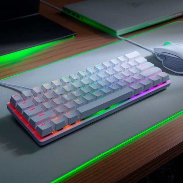 Razer Huntsman Mini - Linear Optical Switch - US - Mercury 60% Gaming Keyboard with Razer™ Optical Switch