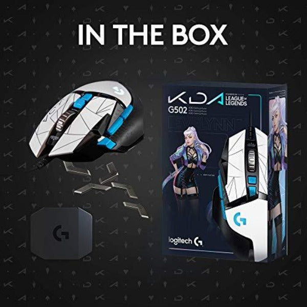 Logitech G502 Hero K/DA High Performance Gaming Mouse - Hero 25K Sensor, 16.8 Million Color LIGHTSYNC RGB, 11 Programmable Buttons, On-Board Memory - Official League Of Legends KDA Gaming Gear