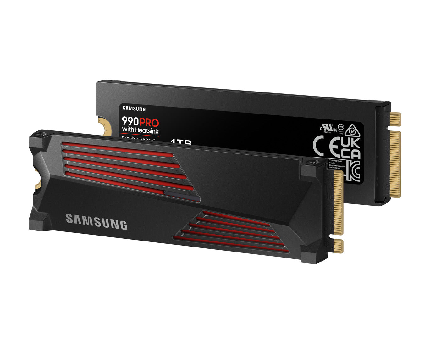 Samsung 990 PRO 1TB PCIe Gen4 NVMe M.2 SSD with Heatsink – Up to 7,450MB/s High Performance Storage
