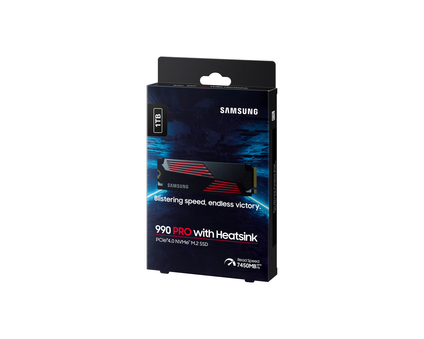 Samsung 990 PRO 1TB PCIe Gen4 NVMe M.2 SSD with Heatsink – Up to 7,450MB/s High Performance Storage