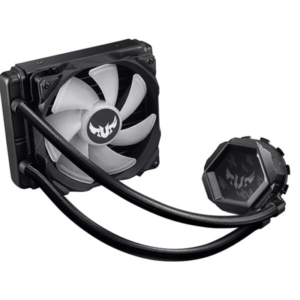 Asus TUF Gaming LC 120 RGB all-in-one liquid CPU cooler with Aura Sync, and TUF 120mm RGB radiator fans