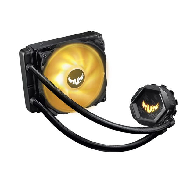 Asus TUF Gaming LC 120 RGB all-in-one liquid CPU cooler with Aura Sync, and TUF 120mm RGB radiator fans