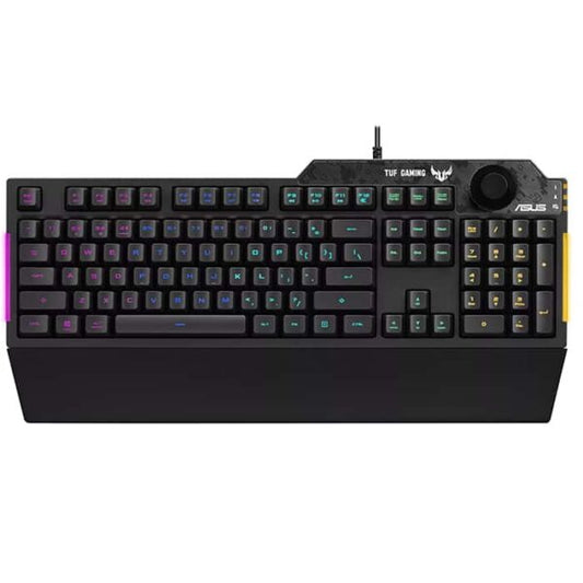 ASUS TUF Gaming K1 RGB keyboard with dedicated volume knob, spill-resistance, side light bar and Armoury Crate