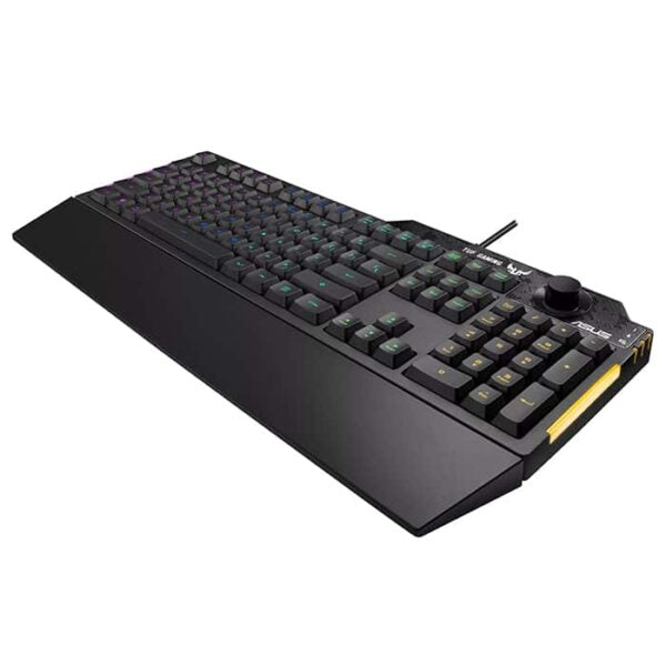 ASUS TUF Gaming K1 RGB keyboard with dedicated volume knob, spill-resistance, side light bar and Armoury Crate