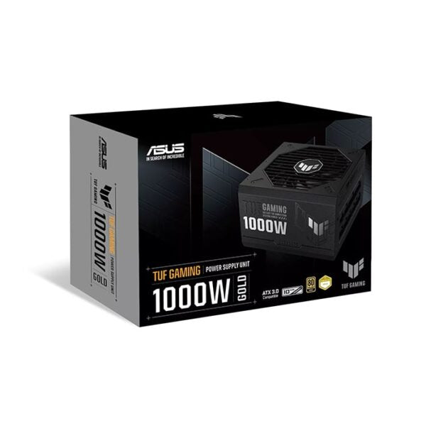 ASUS TUF Gaming 1000W ATX Power Supply Unit, 80 Plus Gold Certification, Fully Modular, 135mm Fan, Dual Ball Fan Bearings, Axial-tech Fan Design, Military-grade, Black