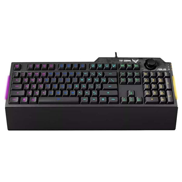 ASUS TUF Gaming K1 RGB keyboard with dedicated volume knob, spill-resistance, side light bar and Armoury Crate