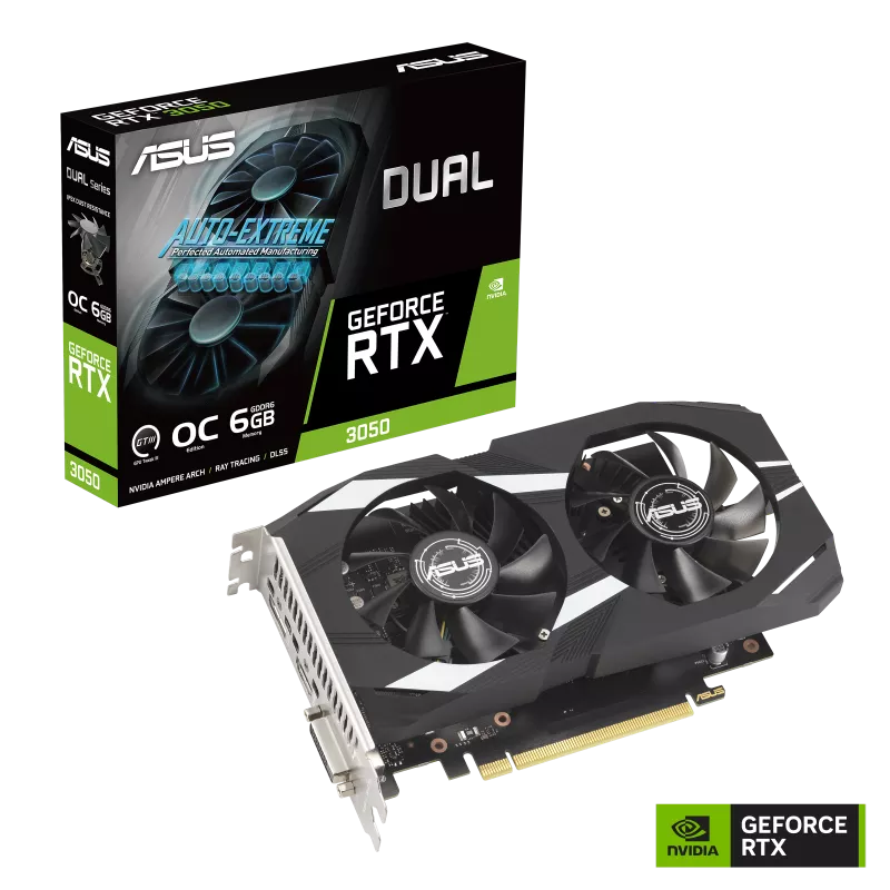 ASUS Dual GeForce RTX 3050 OC Edition 6GB GDDR6 Graphics Card