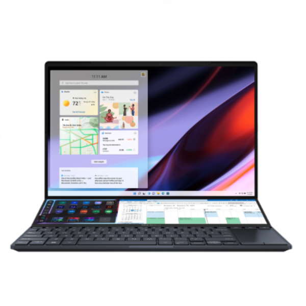 Asus Zenbook Pro 14 Duo OLED UX8402 (2023) Laptop – 13th Gen / Intel Core i9-13900H / 14.5inch 2.8K / 1TB SSD / 32GB RAM / 8GB NVIDIA GeForce RTX 4060 Graphics / Win 11 Home / English & Arabic Keyboard / Black / Middle East Version