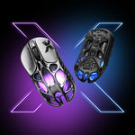 GravaStar Mercury X Interstellar Silver ultra-light wireless gaming mouse with magnesium frame and RGB lighting
- Silver