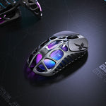 GravaStar Mercury X Interstellar Silver ultra-light wireless gaming mouse with magnesium frame and RGB lighting
- Silver