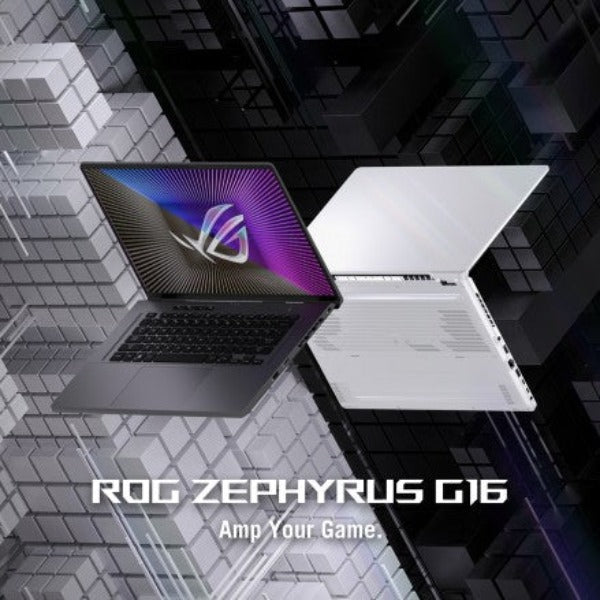 ROG Zephyrus G16 GU603ZV-N4014W (Eclipse Gray) Gaming Laptop, I7-12700H 16GB 1TB SSD, NV RTX4060 8GB VRAM, WIN11 HOME, 16-inch (2560 x 1600) 16:10, 240Hz, HD Webcam, Backlit-RGB-Eng-Arb-KB