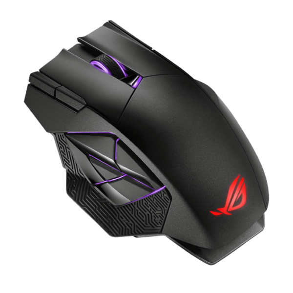 Asus ROG P707 Spatha X Wireless gaming mouse with dual-mode connectivity (wired / 2.4 GHz) with magnetic charging stand, 12 programmable buttons,