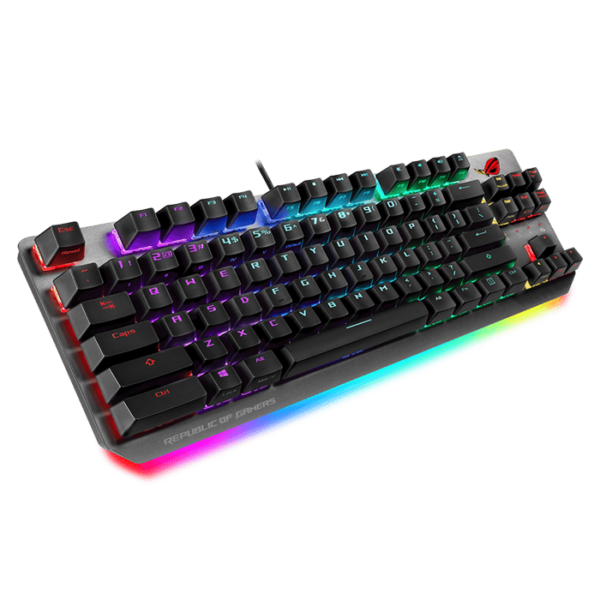 ROG Strix Scope NX TKL wired mechanical RGB gaming keyboard for FPS games, with ROG NX switches, aluminum frame, and Aura Sync lighting
